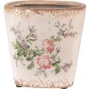 Clayre & Eef 6CE1540S Doniczka dekoracyjna 13x13x12 cm Różowa - Beżowa