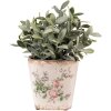 Clayre & Eef 6CE1540S Doniczka dekoracyjna 13x13x12 cm Różowa - Beżowa