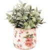 Clayre & Eef 6CE1549S Doniczka dekoracyjna Ø 13x11 cm Różowa - Beżowa