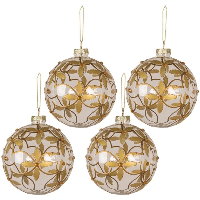 Clayre & Eef 6GL3955 Christmas Ball Ø 10 cm (zestaw 4) Christmas Ball