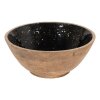 Clayre & Eef 6H2248 Misa dekoracyjna Ø 25x10 cm Misa dekoracyjna z drewna czarna - brązowa