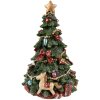 Clayre & Eef 6PR3766 Christmas Tree Music Box Ø 12x19 cm Green