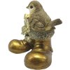 Clayre & Eef 6PR4865 Dekoracja Ptak 10x7x9 cm kolor złoty