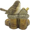 Clayre & Eef 6PR4865 Dekoracja Ptak 10x7x9 cm kolor złoty
