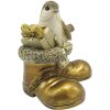 Clayre & Eef 6PR4865 Dekoracja Ptak 10x7x9 cm kolor złoty