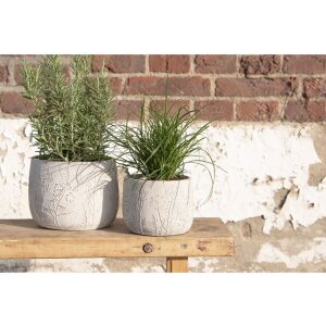 Clayre & Eef 6TE0403S Doniczka Ø 14x11 cm Grey - Beige