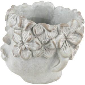 Clayre & Eef 6TE0418S Doniczka 12x9x10 cm Szary - Beżowy