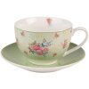 Clayre & Eef CHBKS Filiżanka do kawy i spodek 12x9x6 cm - Ø 14x2 cm - 200 ml