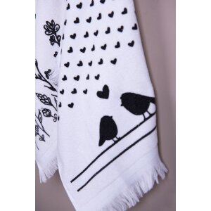Clayre & Eef CTLBS Ręcznik dla gości 40x66 cm Czarny - Biały