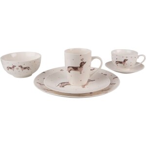 Clayre & Eef DHLMU Kubek 12x8x10 cm - 300 ml Beżowy - Brązowy