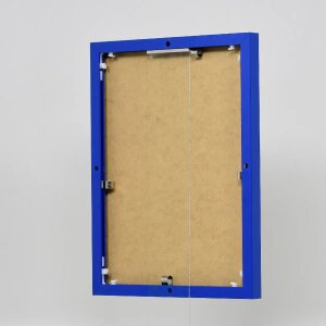 Efektowa aluminiowa ramka na zdjęcia Quadro 25x35 cm niebieskie przezroczyste szkło stabilne wymiarowo