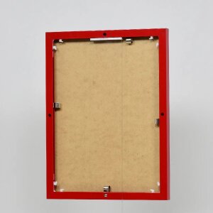 Efektowa aluminiowa rama do zdjęć Quadro 25x35 cm czerwona przezroczysta szklana pusta komora profil