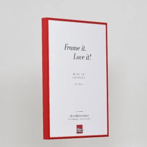 Efektowa aluminiowa rama do zdjęć Quadro 25x35 cm czerwona przezroczysta szklana pusta komora profil