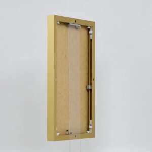 Efektowa aluminiowa ramka na zdjęcia Quadro 25x35 cm złote przezroczyste szkło tylny panel MDF