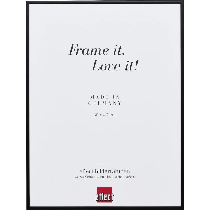 Efektowa aluminiowa rama do zdjęć Quadro 30x40 cm czarne przezroczyste szkło