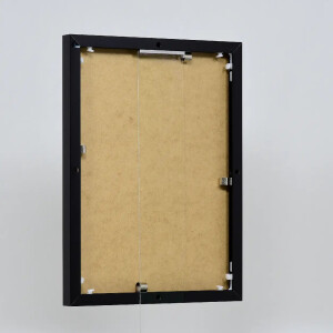 Efektowa aluminiowa rama do zdjęć Quadro 50x50 cm czarna, przezroczyste szkło o wysokim połysku