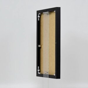 Efektowa aluminiowa rama do zdjęć Quadro 50x75 cm czarne przezroczyste szkło