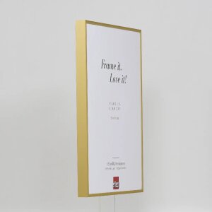 Efektowa aluminiowa rama do zdjęć Quadro 60x60 cm złote przezroczyste szkło