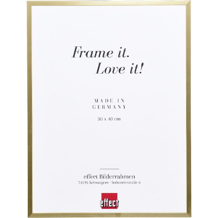 Effect Aluminium-Bilderrahmen Serie 2 Klarglas Gold 25x50 cm