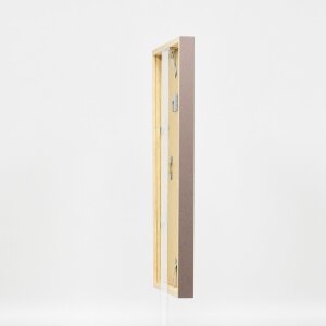Efekt rama drewniana profil 35 brąz 25x60 cm szkło zwykłe