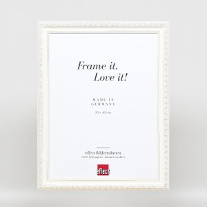 Efekt Drewniana rama barokowa Profil 37 biały 60x80 cm Szkło zwykłe