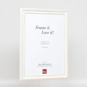 Efekt Drewniana rama barokowa Profil 37 biały 60x80 cm Szkło zwykłe