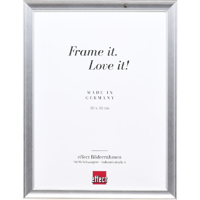 Effect Holzbilderrahmen Profil 41 Silber 20x30 cm Klarglas