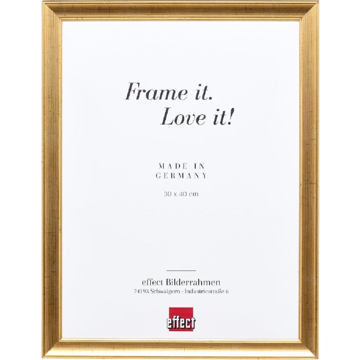 Effect Holzbilderrahmen Profil 41 Antikgold 70x100 cm Klarglas