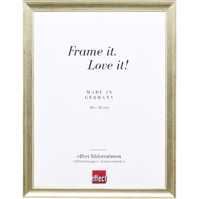 Effect Holz Bilderrahmen Profil 41 Antiksilber 61x91,5 cm Klarglas