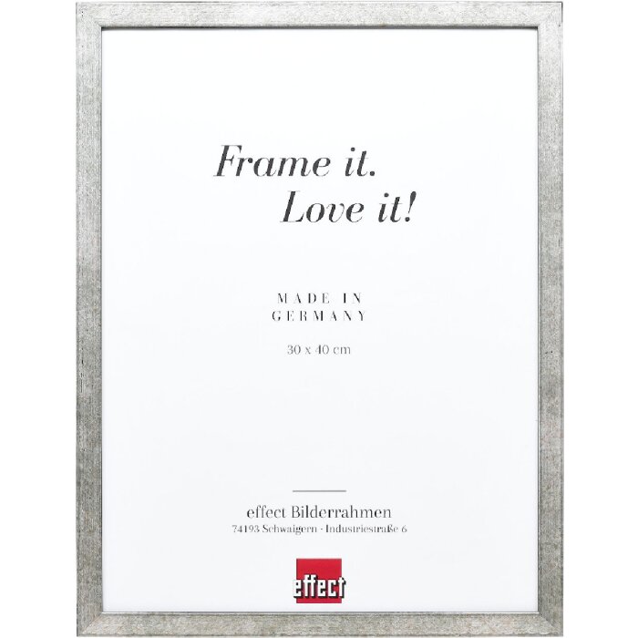 effect Bilderrahmen Holzrahmen Profil 42 Klarglas silber 15x20 cm (0420-1520-01)