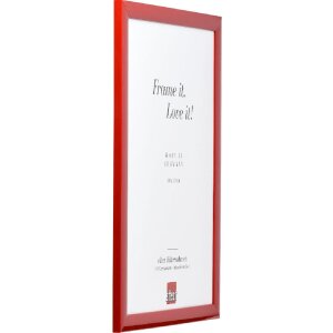 Effect Holz-Bilderrahmen Profil 43 rot hochglanz 25x38 cm Normalglas 0430-2538-27
