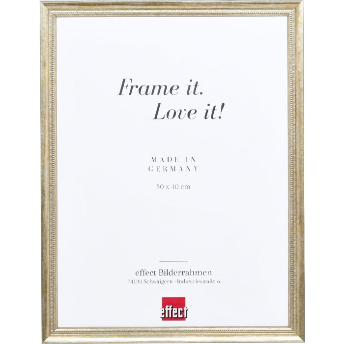 effect Holzrahmen Profil 48 gold 25x30 cm Klarglas