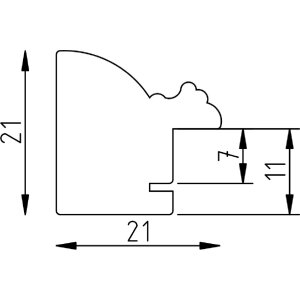 Effect Holzrahmen Profil 48 schwarz 40x40 cm Klarglas