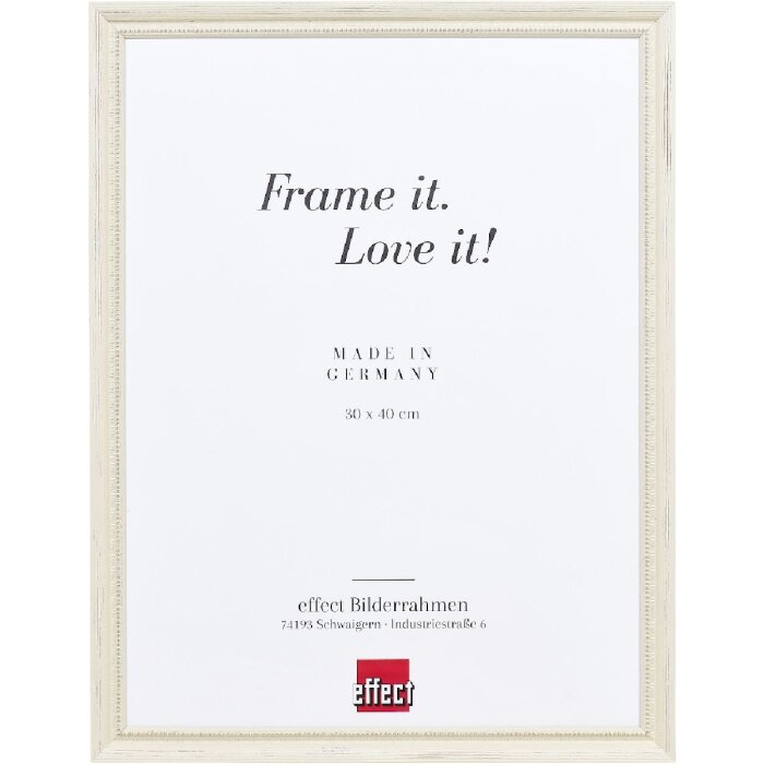 Effect Holzrahmen Profil 48 weiß 50x60 cm Klarglas