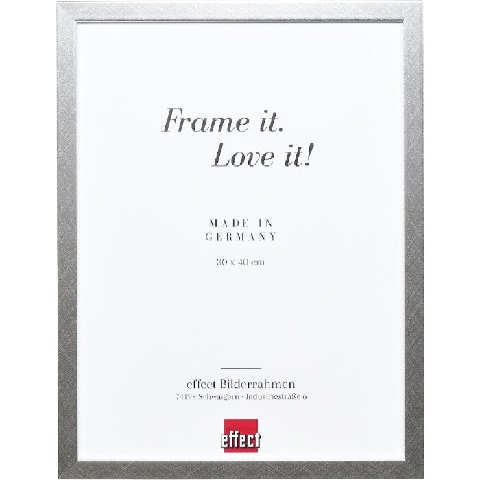 Effect Holzrahmen Profil 58 silber 13x13 cm Klarglas