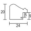 Efekt drewniana ramka na zdjęcia profil 85 srebrny 59,4x84,1 cm zwykłe szkło