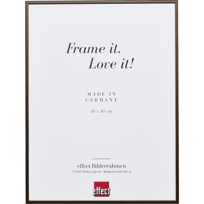 Efektowa aluminiowa rama do zdjęć Quadro 25x35 cm brązowe szkło antyrefleksyjne