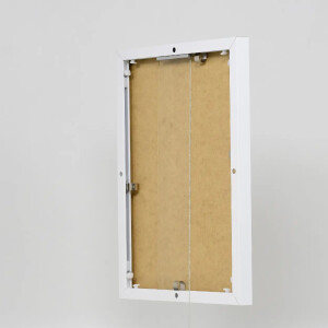 Efektowa aluminiowa rama do zdjęć Quadro 50x50 cm z białym szkłem antyrefleksyjnym