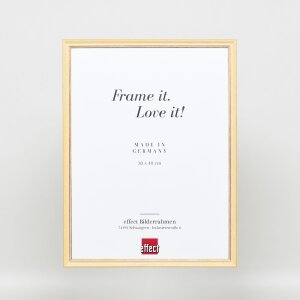 Efekt rama z litego drewna profil 25 żółty 29,7x42 cm szkło antyrefleksyjne
