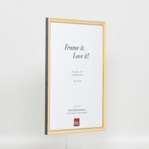 Efekt rama z litego drewna profil 25 żółty 29,7x42 cm szkło antyrefleksyjne