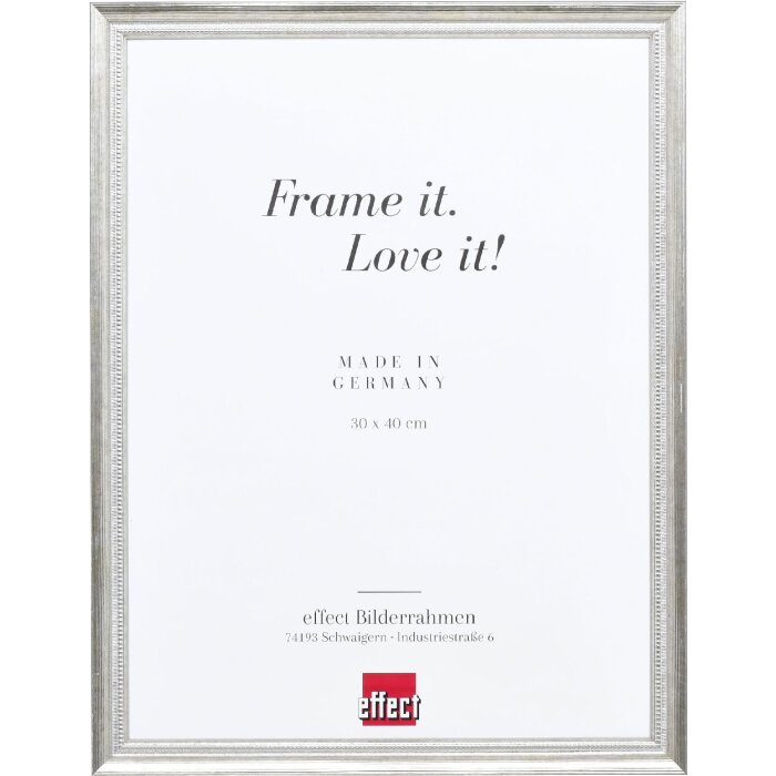 Rama drewniana Effect Profil 48 srebrna 40x60 cm z szkłem antyrefleksyjnym