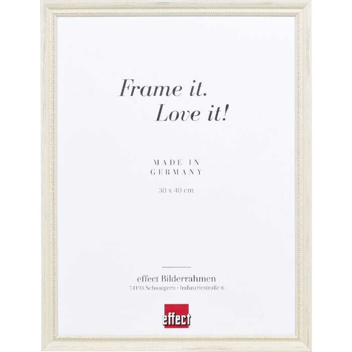 Ramka na zdjęcia z drewna Profil 48, biała, 50x70 cm – elegancka, z szkłem antyrefleksowym