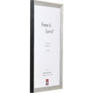 Ramka na zdjęcia z drewna Effect, profil 48, srebrna, 14,8x21 cm, szkło antyrefleksyjne