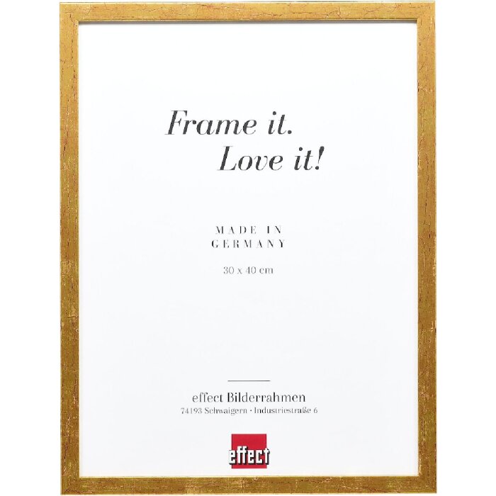 Ramka na zdjęcia z drewna Profil 51 w kolorze antyk złoty 42x59,4 cm