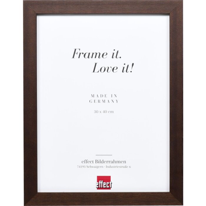 Efekt drewniana ramka na zdjęcia profil 52 ciemny brąz 20x30 cm szkło antyrefleksyjne