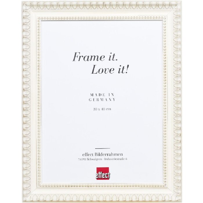 Ramka drewniana Effect Profil 56, 20x20 cm, biała z szkłem antyrefleksyjnym