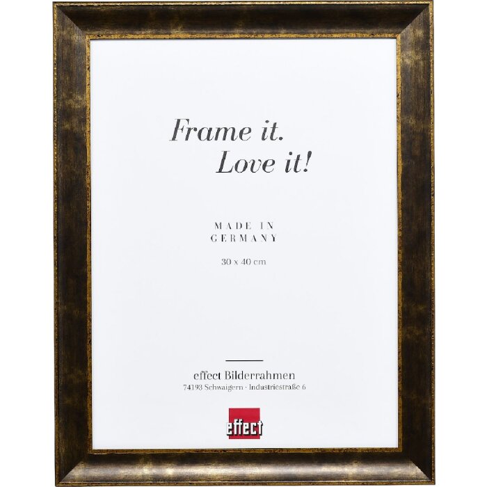 Effect Holzrahmen Profil 68 schwarz 15x20 cm mit Antireflexglas