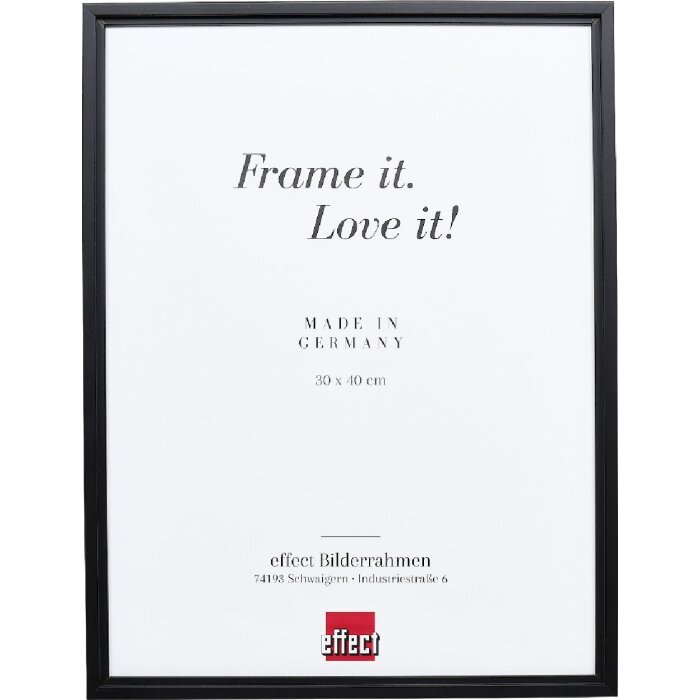 effect Holzbilderrahmen Profil 69 Schwarz 30x30 cm mit Antireflexglas