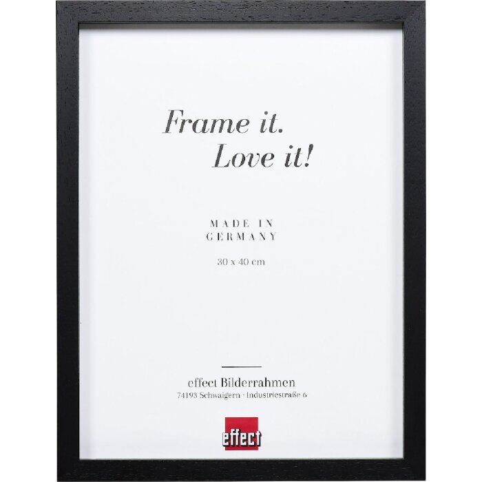 Effect Holz-Bilderrahmen Profil 74 schwarz 13x18 cm Antireflexglas