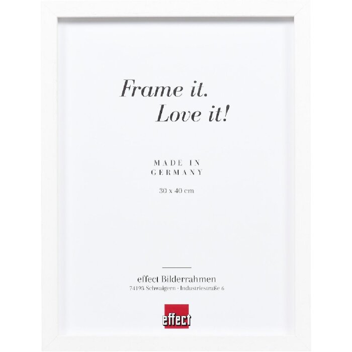 Effect Holz-Bilderrahmen Profil 74 weiß 18x24 cm Antireflexglas